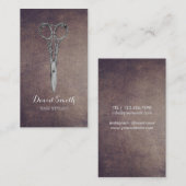 ヴィンテージのアンティークはグランジな美容師を切ります 名刺 (正面/裏面)