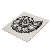 ヴィンテージのアンモナイトの貝殻の化石の貝のテンプレート タイル (側面)