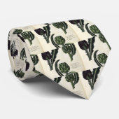 ヴィンテージのアーティチョークの植物のプリント ネクタイ (ロール)