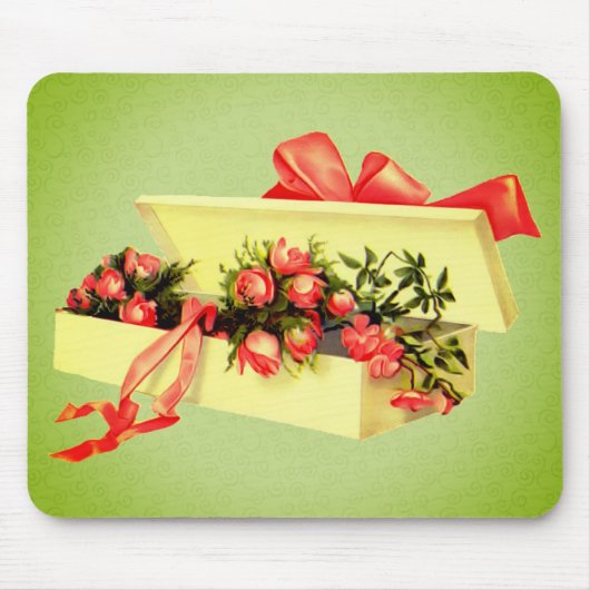 ヴィンテージのアートボックスバラ マウスパッド (正面)