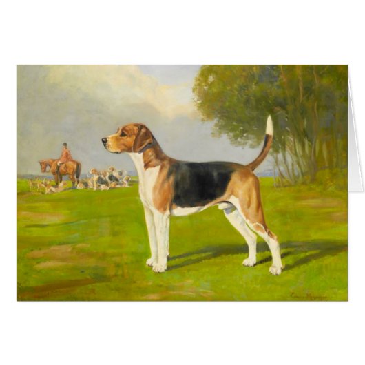 ヴィンテージのアートワーク-ハリアー犬、 (正面横)