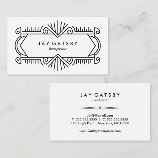 ヴィンテージのアールデコかアールヌーボーの名刺 名刺 (正面/裏面)