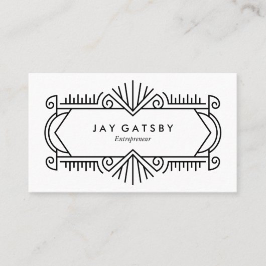 ヴィンテージのアールデコかアールヌーボーの名刺 名刺 (正面)