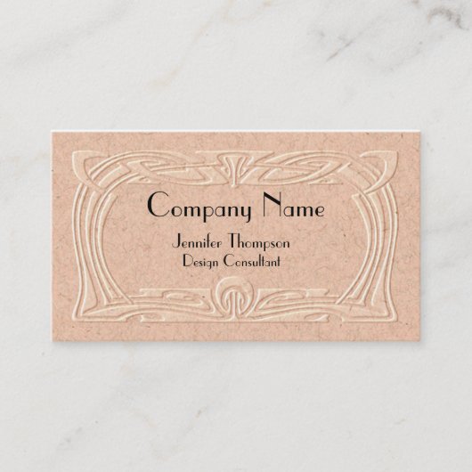 ヴィンテージのアールデコののどのエンボス 名刺 (正面)