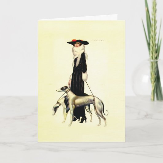 ヴィンテージのアールデコのファッション カード (正面)