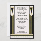 ヴィンテージのアールデコのフォーマルな結婚式のカップル 招待状 (裏面)