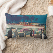 ヴィンテージのアールデコのヨットのボートのカクテルパーティーのファッション ランバークッション (ブランケット)