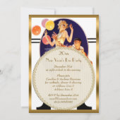 ヴィンテージのアールデコの大晦日のパーティー 招待状 (裏面)