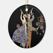 ヴィンテージのアールヌーボーのアールデコの休日のパーティ セラミックオーナメント (左)