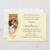 ヴィンテージのアールヌーボーのオレンジの結婚式招待状 招待状 (裏面)