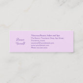 ヴィンテージのアールヌーボーのサロンのスパの名刺 スキニー名刺 (裏面)