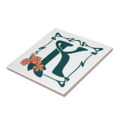 ヴィンテージのアールヌーボーのファンシーな手紙K タイル (側面)