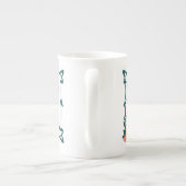 ヴィンテージのアールヌーボーのファンシーな手紙R ボーンチャイナマグカップ (裏面)