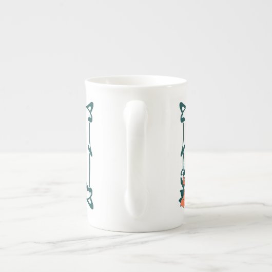 ヴィンテージのアールヌーボーのファンシーな手紙R ボーンチャイナマグカップ (裏面)