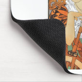 ヴィンテージのアールヌーボーの女の子のサイクリスト マウスパッド (コーナー)