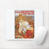 ヴィンテージのアールヌーボーの女の子のサイクリスト マウスパッド (マウス)