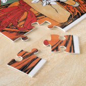 ヴィンテージのアールヌーボーの女の子 ジグソーパズル (側面)