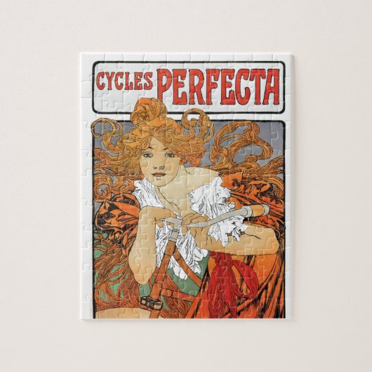 ヴィンテージのアールヌーボーの女の子 ジグソーパズル (縦)