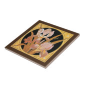 ヴィンテージのアールヌーボーの春の葉 タイル (側面)