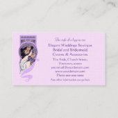 ヴィンテージのアールヌーボーの花嫁のブティックの名刺 名刺 (裏面)