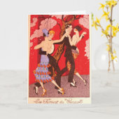 ヴィンテージのアールヌーボーの~タンゴの激怒 カード (黄色い花)