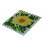 ヴィンテージのアールヌーボーDecoのマジョリカの花柄の職人 タイル (側面)