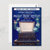 ヴィンテージのアーヴィング・バーリンのオルゴールの検討1922年 ポストカード (正面/裏面)