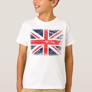 ヴィンテージのイギリスのイギリスの旗の子供のTシャツの設計 Tシャツ
