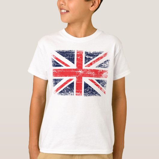 ヴィンテージのイギリスのイギリスの旗の子供のTシャツの設計 Tシャツ (正面)