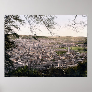 ヴィンテージのイギリスのパノラマ、Bath都市c1895 ポスター