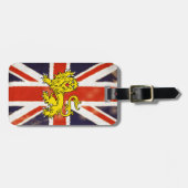 ヴィンテージのイギリスの旗の紋章学のライオンの荷物のラベル ラゲッジタグ (正面横)