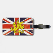ヴィンテージのイギリスの旗の紋章学のライオンの荷物のラベル ラゲッジタグ (裏面横)