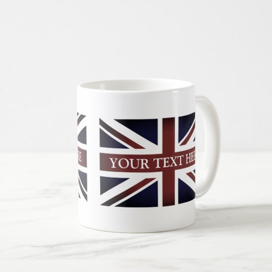 ヴィンテージのイギリスの英国国旗の旗のコーヒー・マグ コーヒーマグカップ (正面右)