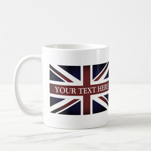 ヴィンテージのイギリスの英国国旗の旗のコーヒー・マグ コーヒーマグカップ (左)