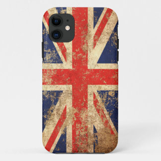 ヴィンテージのイギリスの荒い老化させた旗 iPhone 11 ケース