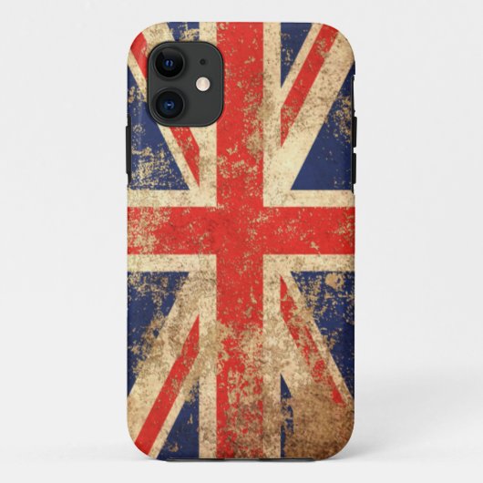 ヴィンテージのイギリスの荒い老化させた旗 Case-Mate iPhoneケース (裏面)