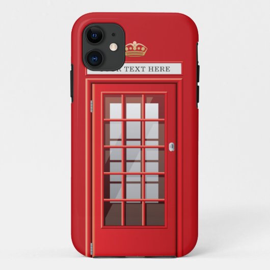 ヴィンテージのイギリスの赤い電話ボックスの名前をカスタムする Case-Mate iPhoneケース (裏面)