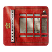 ヴィンテージのイギリスの赤い電話ボックス カッティングボード (正面)