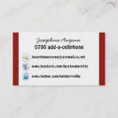 ヴィンテージのイギリスの赤い電話箱の会合のプロフィール 名刺 (裏面)