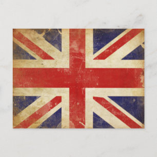 ヴィンテージのイギリス旗が付いている郵便はがき ポストカード