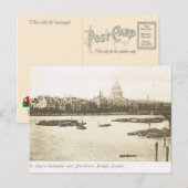 ヴィンテージのイギリス、ロンドン、セントポールのカテドラル、 ポストカード (正面/裏面)