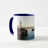 ヴィンテージのイギリスFolkestone港の1890年代 マグカップ (正面左)