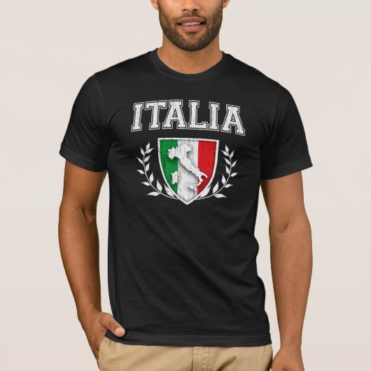 ヴィンテージのイタリアの旗の頂上 Tシャツ (正面)