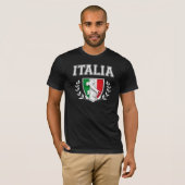 ヴィンテージのイタリアの旗の頂上 Tシャツ (正面フル)