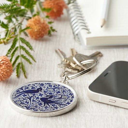 ヴィンテージのイタリアスタイルの青金ゴールドの仲の良い恋人同士 キーホルダー (側面)