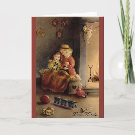 ヴィンテージのイタリアンなクリスマスの挨拶状 シーズンカード (正面)