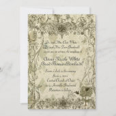 ヴィンテージのイタリアンな緑青の結婚式招待状 招待状 (正面)