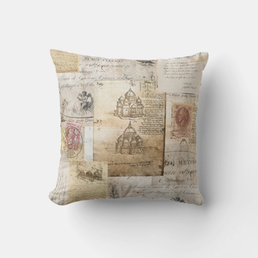 ヴィンテージのイタリア人のローマのカテドラルの枕 クッション (正面)