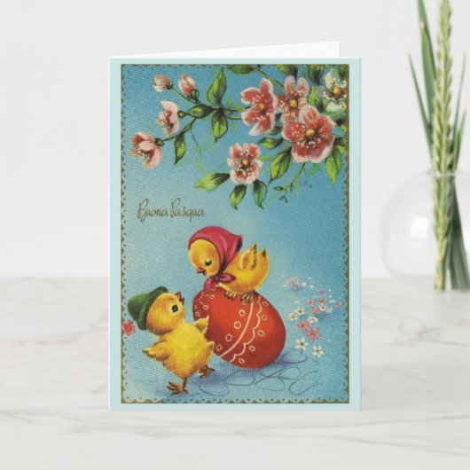 ヴィンテージのイタリア人のBuona Pasquaイースターカード シーズンカード (正面)