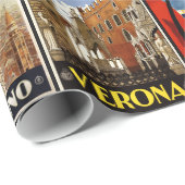 ヴィンテージのイタリア旅行ポスターコラージュのギフト用包装紙 ラッピングペーパー (ロールコーナー)